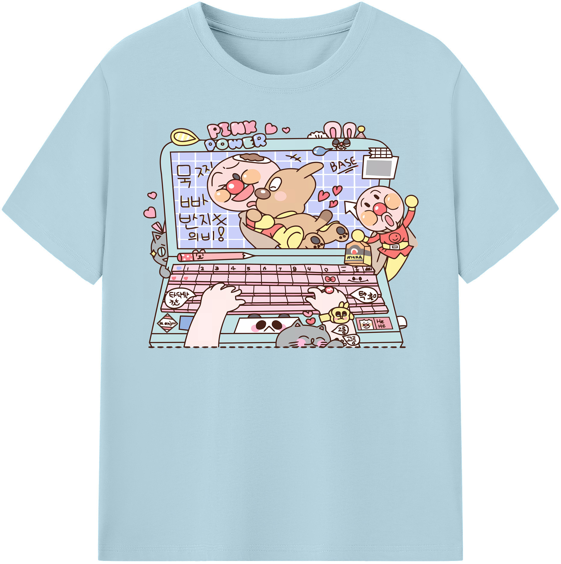 （画像用） アンパンマン Anpanman 綿100％半袖Tシャツ（フロントプリント）